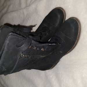 Steve Madden Size 7.5 Black Suede ⚫️ Leather Moto/Combat Boots